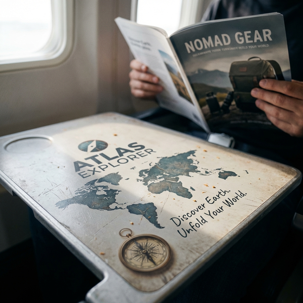 Passenger reading ad