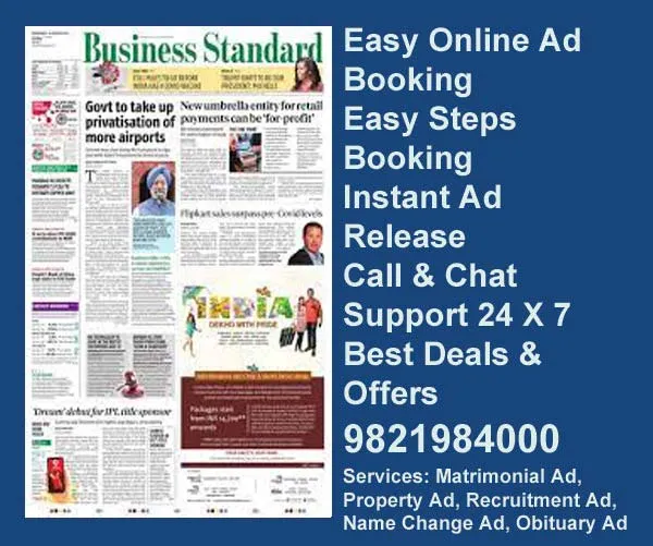 Business Standard Ads booking